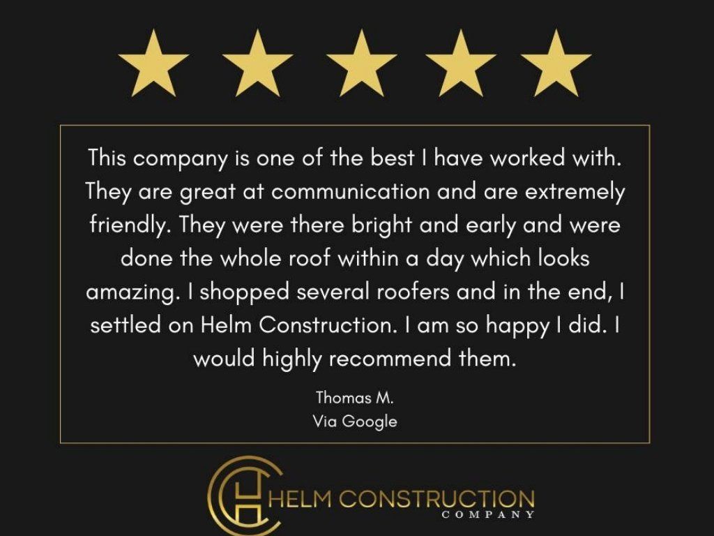 Helm Construction customer review